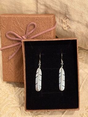 Sterling Silver Feather Earrings